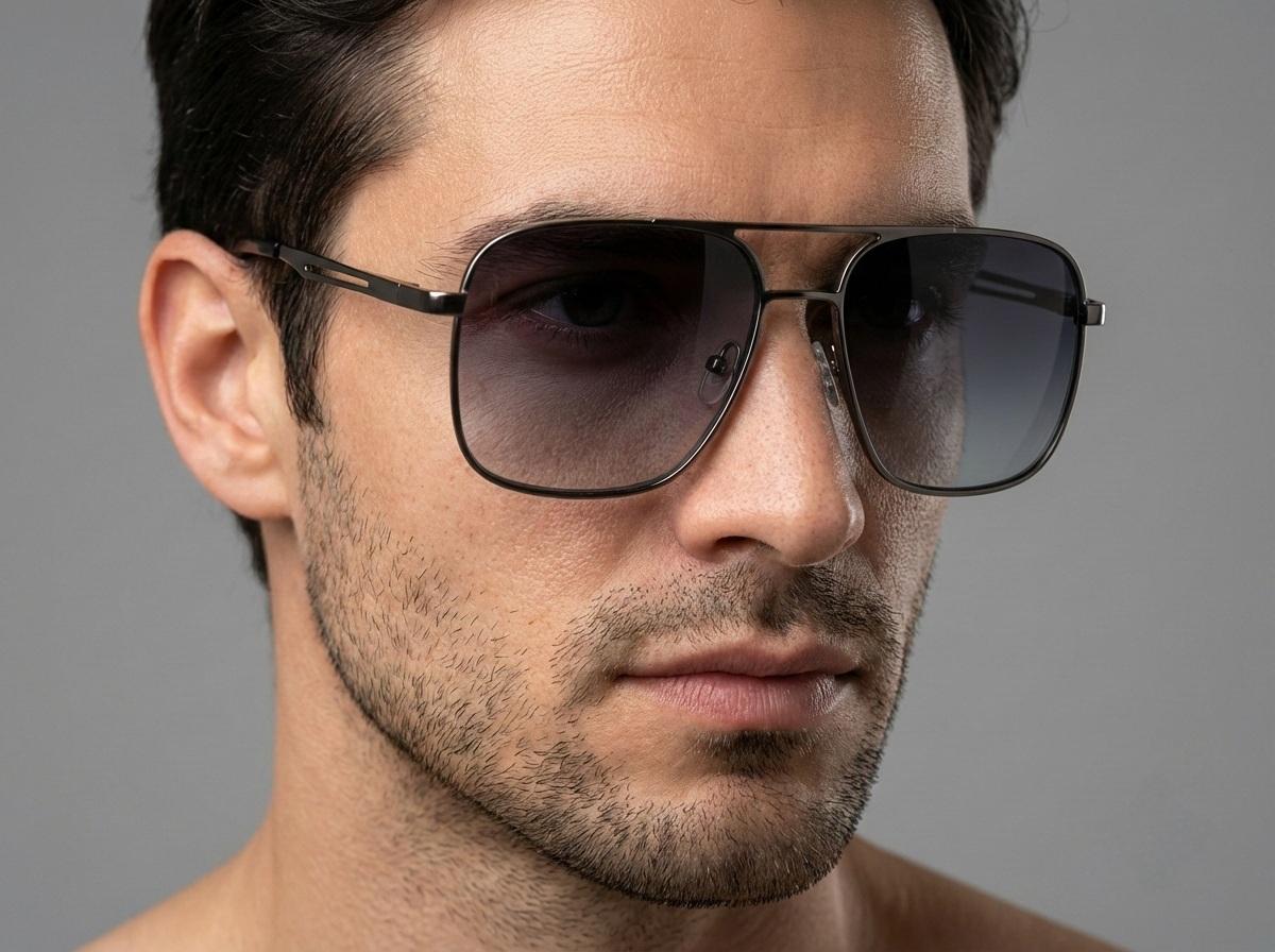 Rafa - Square Metal Male Eyewear | Optic Monkey view 3