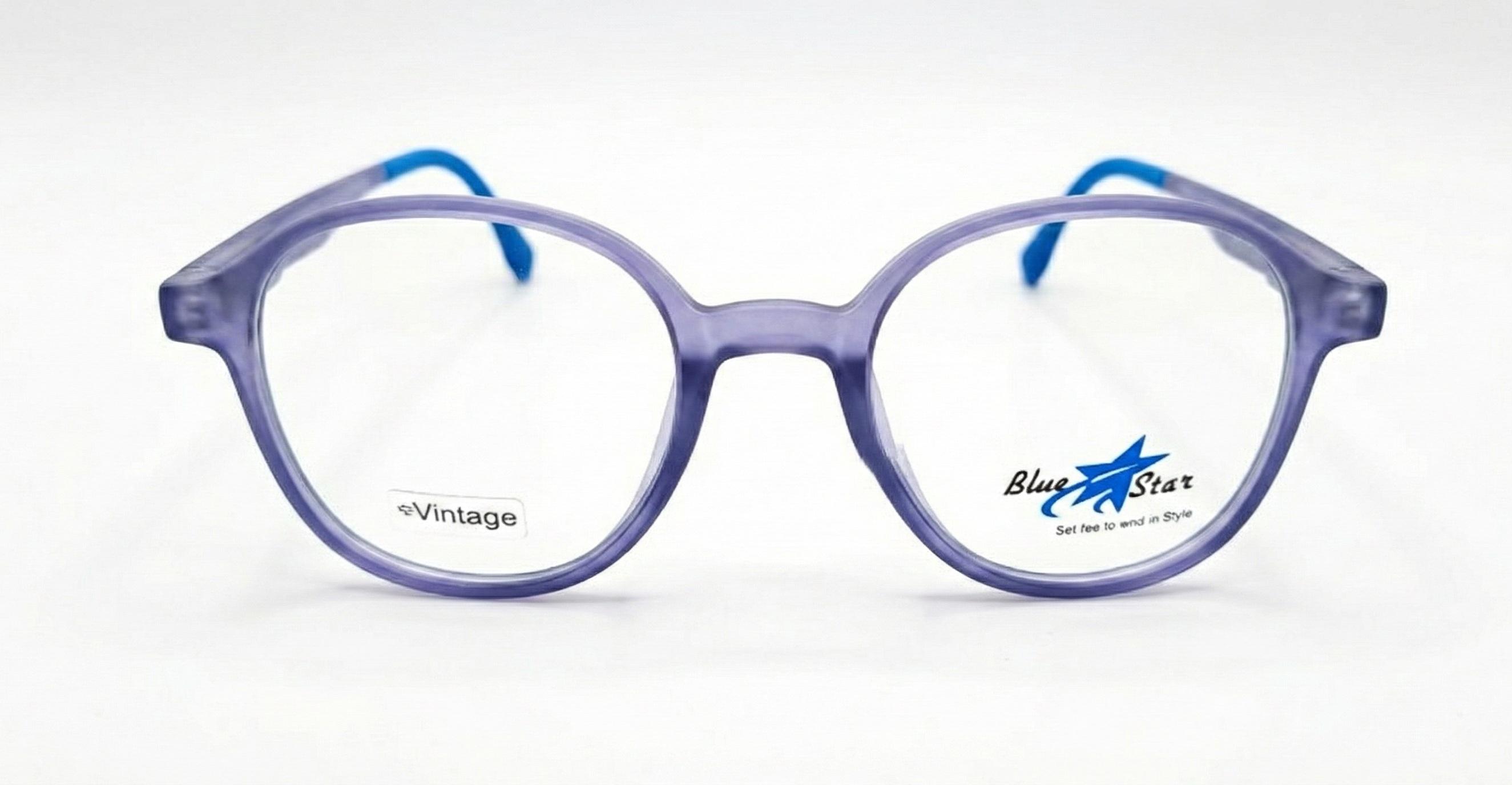 Vintage Mat Transparent Purple Square Eyeglasses