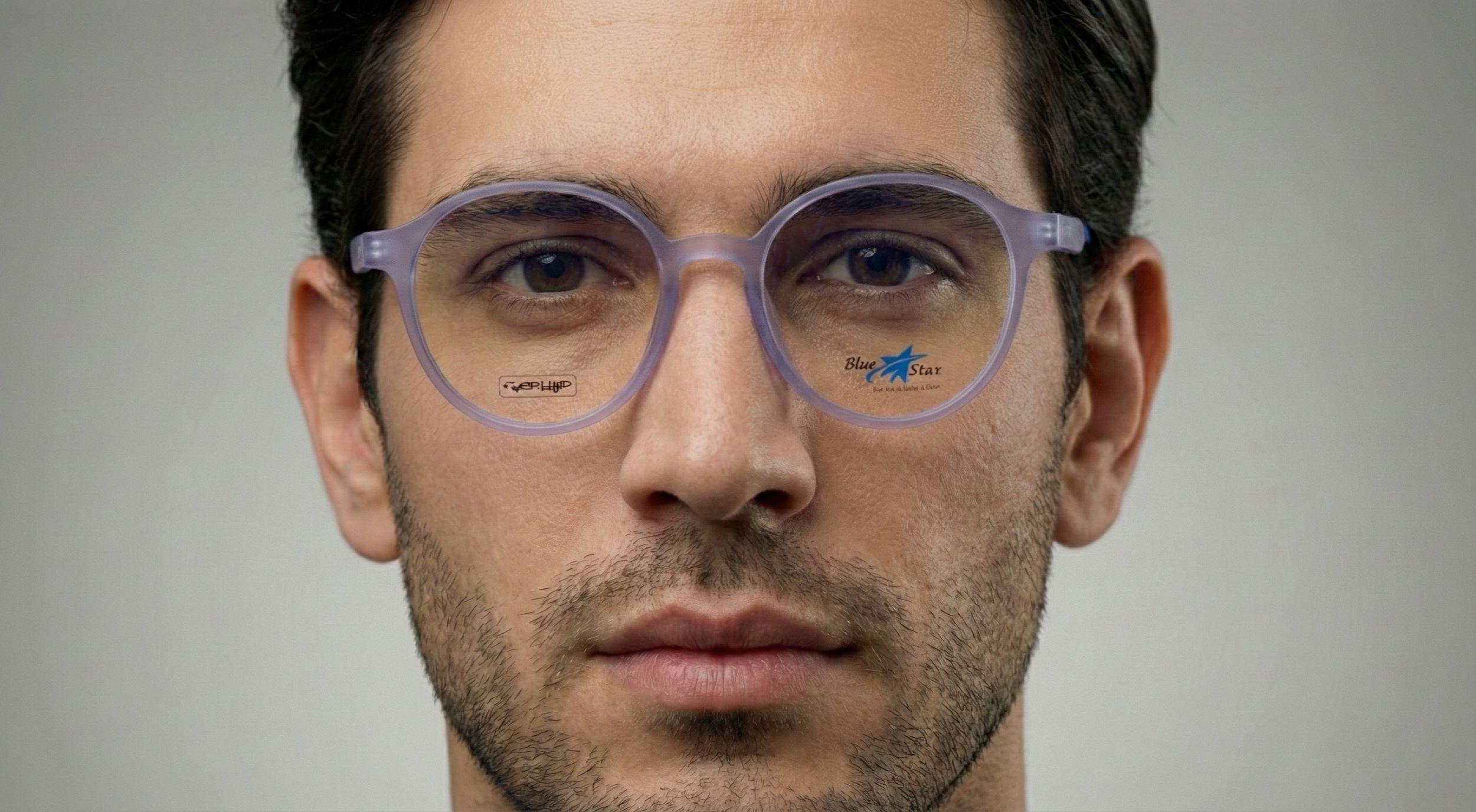 Vintage Mat Transparent Purple Square Eyeglasses view 3