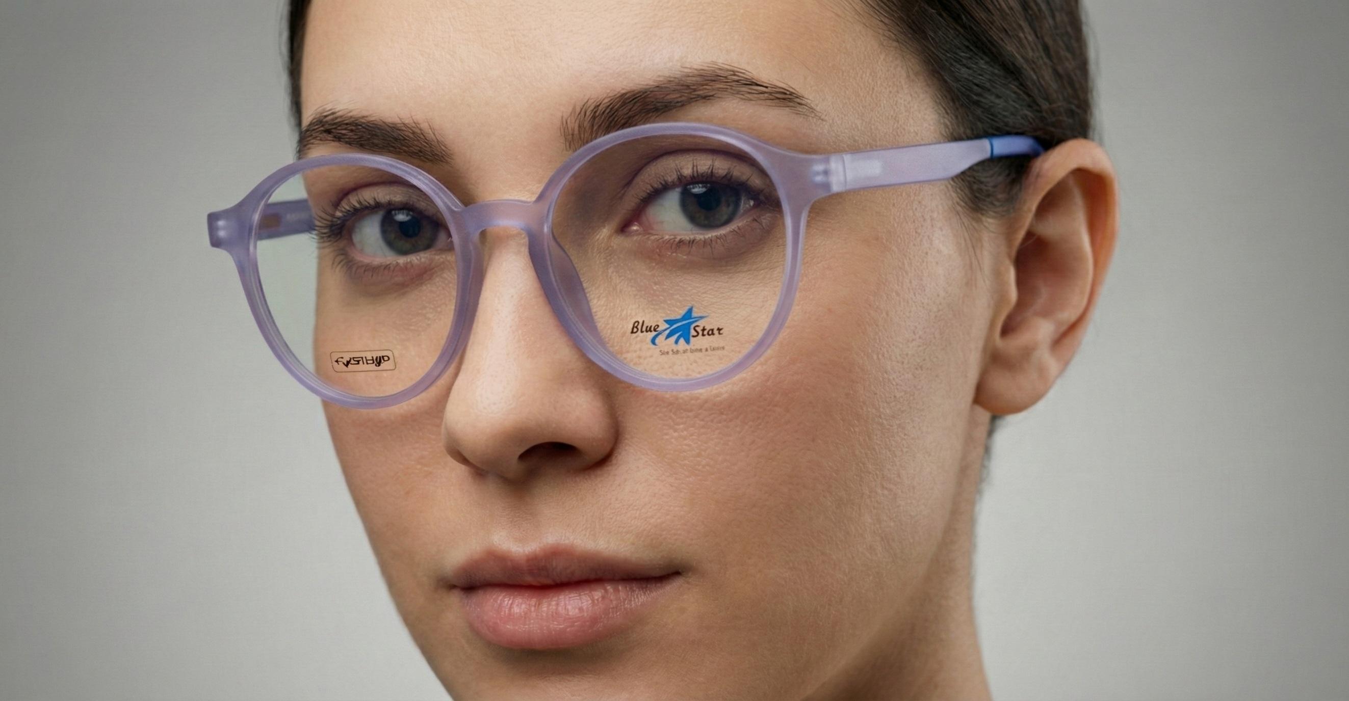 Vintage Mat Transparent Purple Square Eyeglasses view 4