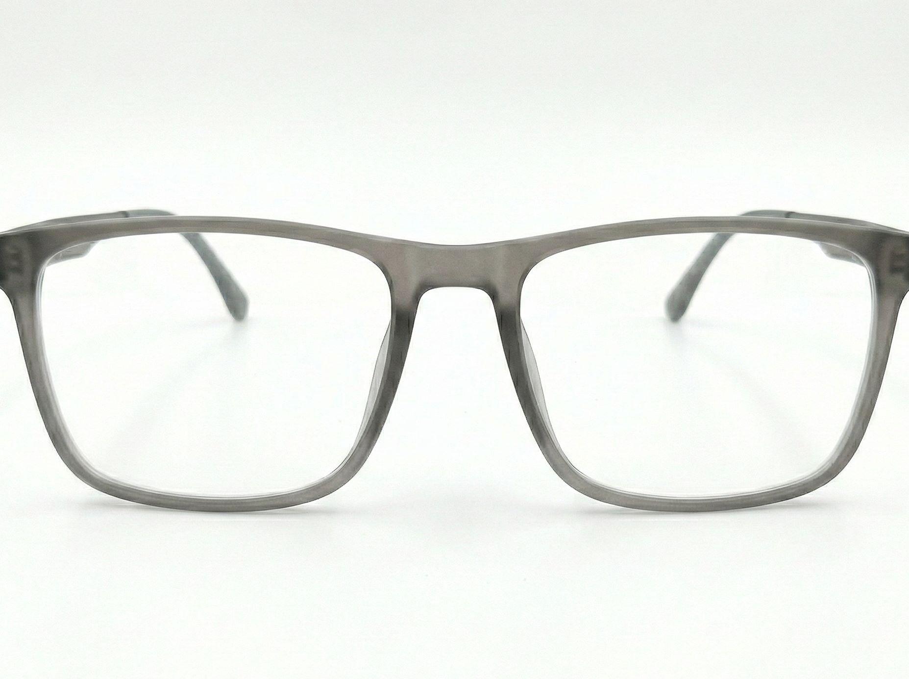 Vintage Mat Transparent Grey Square Eyeglasses view 3