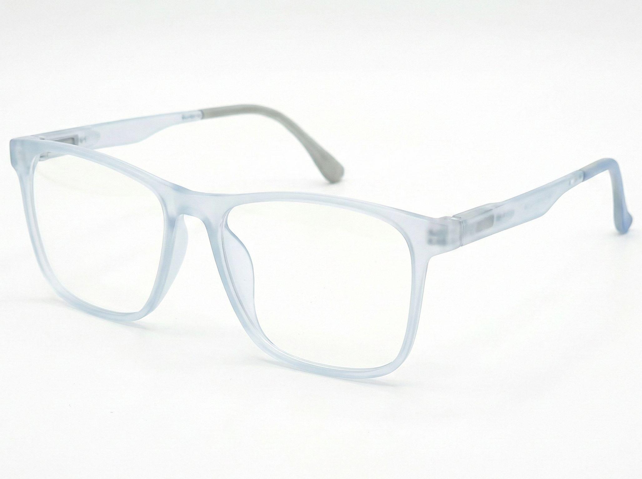 Vintage Mat Transparent Sky Blue Square Eyeglasses