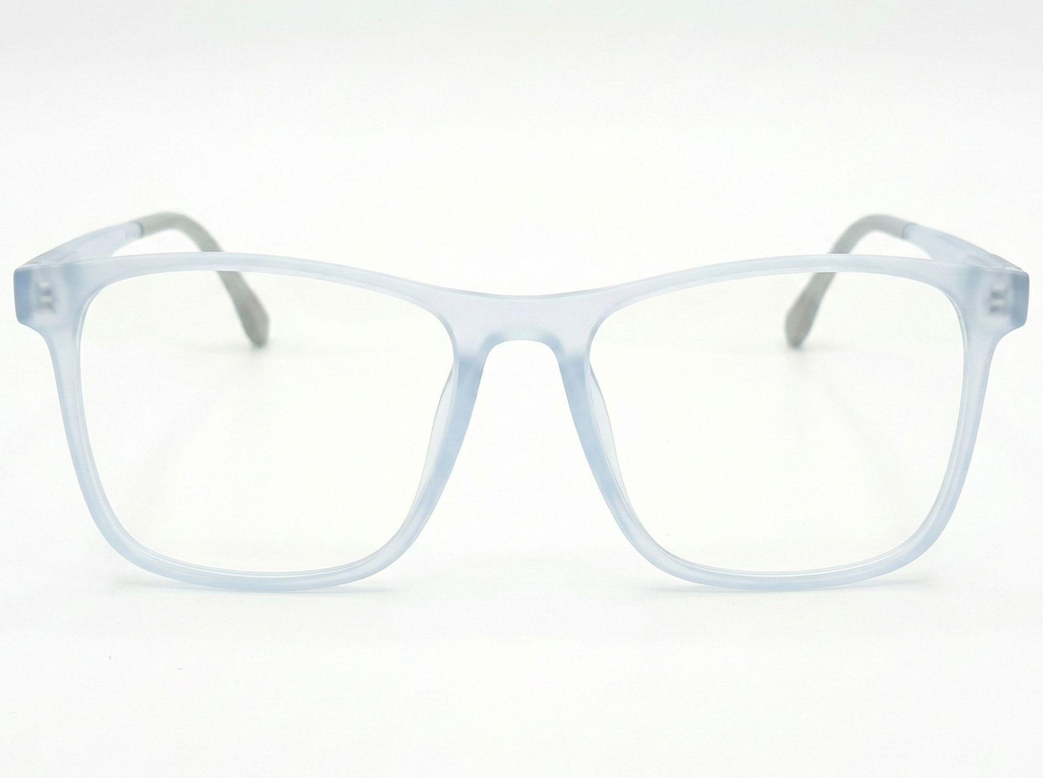 Vintage Mat Transparent Sky Blue Square Eyeglasses view 2
