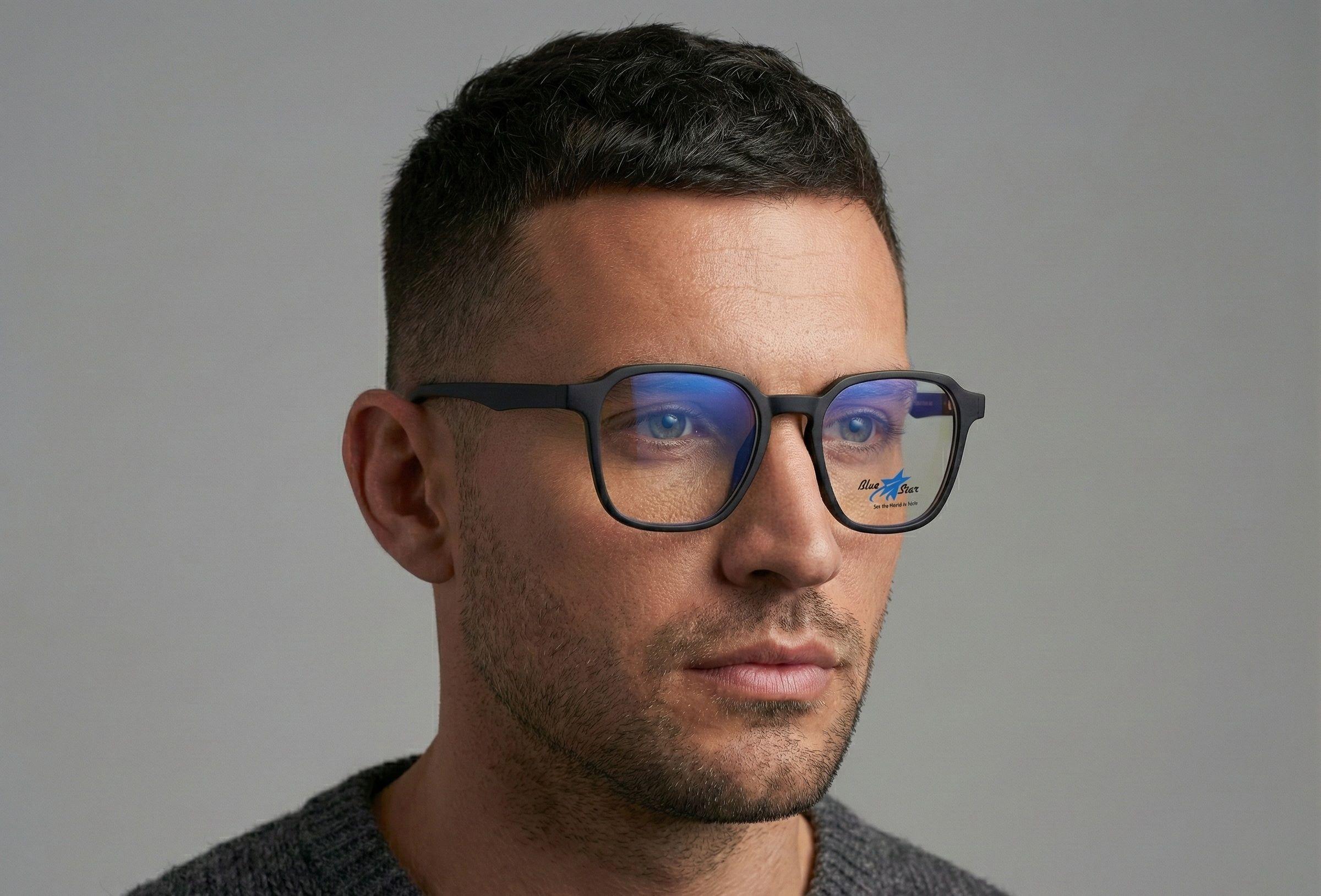 Vintage Mat Black Square Eyeglasses view 2