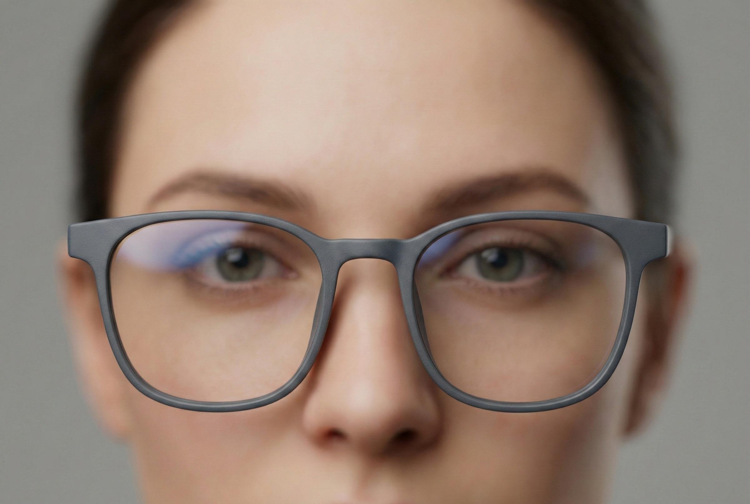 Vintage Mat Grey Square Eyeglasses view 4